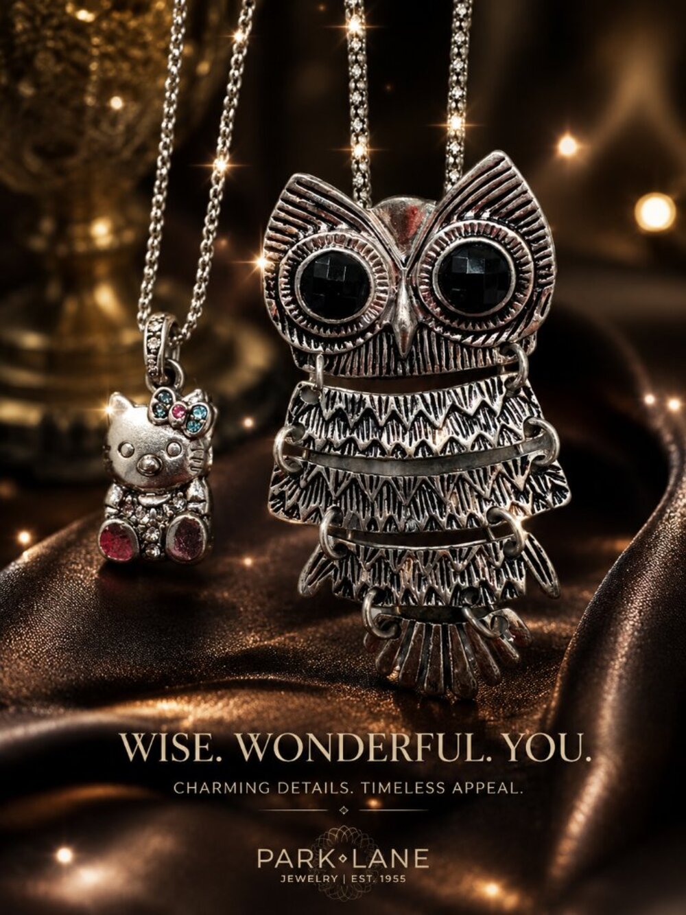 Park Lane 2 Vintage Park Lane Necklaces Kitten and Owl